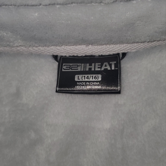 32 Degrees Heat Faux Fur Plush Full Zip Up Jacket size Large in Gray - Picture 3 of 8